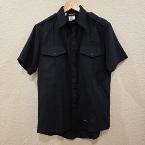 Workrite Navy Short-Sleeve Utility Button-Down Shirt